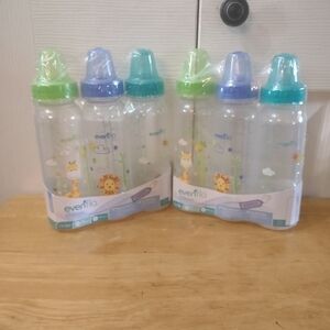 2 New packs of Baby Evenflo classic print animal bottles